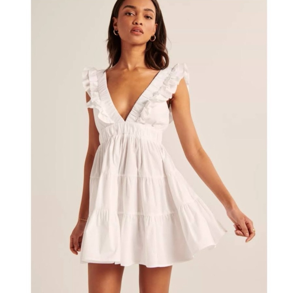 Abercrombie & Fitch White Ruffle Dress XS